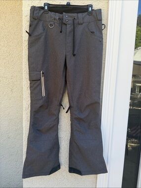 MOMENT Men's Boville Grey Technical Slim Fit Snowboard Ski Pants Size L